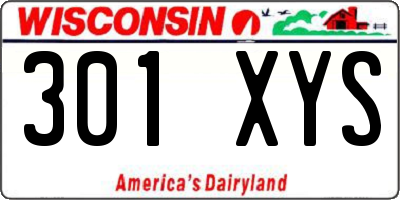WI license plate 301XYS