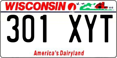 WI license plate 301XYT