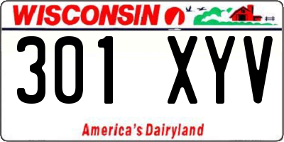 WI license plate 301XYV