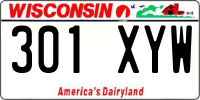 WI license plate 301XYW