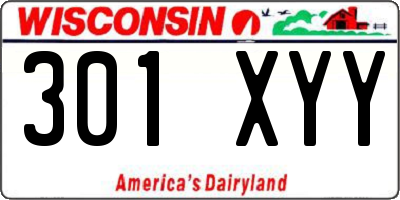 WI license plate 301XYY