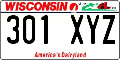 WI license plate 301XYZ