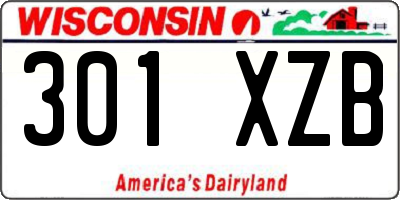 WI license plate 301XZB