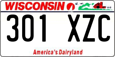 WI license plate 301XZC