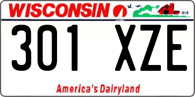WI license plate 301XZE