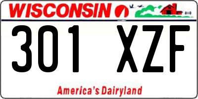 WI license plate 301XZF