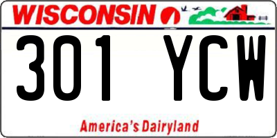 WI license plate 301YCW