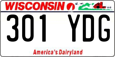 WI license plate 301YDG