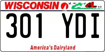 WI license plate 301YDI