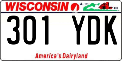 WI license plate 301YDK