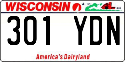WI license plate 301YDN