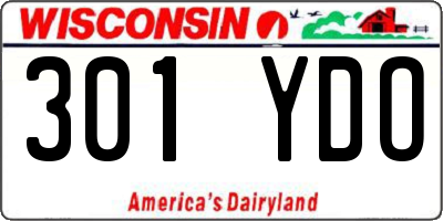 WI license plate 301YDO