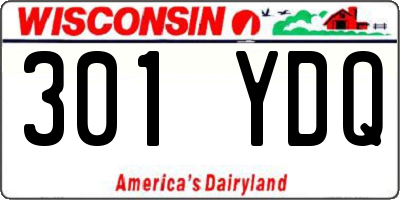 WI license plate 301YDQ
