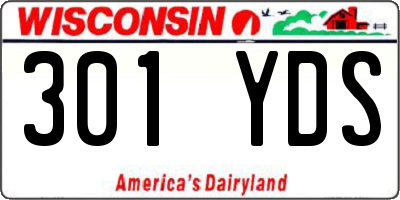 WI license plate 301YDS