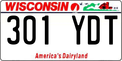 WI license plate 301YDT