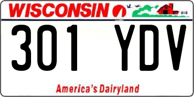 WI license plate 301YDV