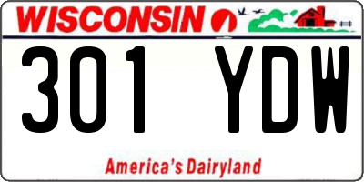 WI license plate 301YDW