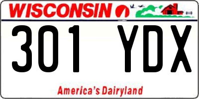 WI license plate 301YDX