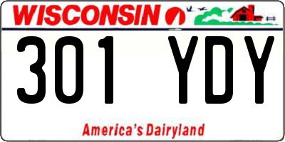 WI license plate 301YDY