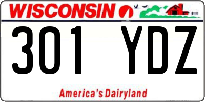 WI license plate 301YDZ