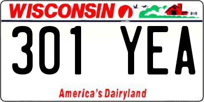 WI license plate 301YEA