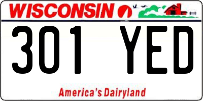 WI license plate 301YED