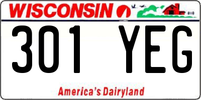 WI license plate 301YEG