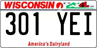 WI license plate 301YEI