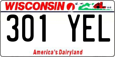 WI license plate 301YEL