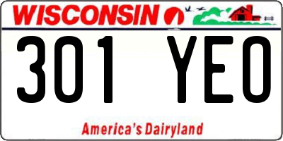WI license plate 301YEO