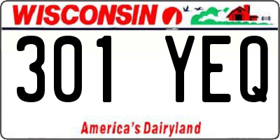 WI license plate 301YEQ