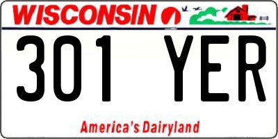 WI license plate 301YER