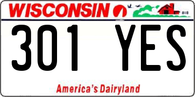 WI license plate 301YES