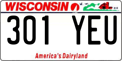 WI license plate 301YEU