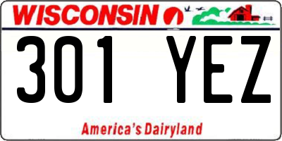 WI license plate 301YEZ