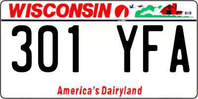 WI license plate 301YFA