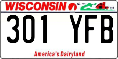 WI license plate 301YFB