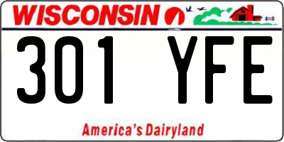 WI license plate 301YFE