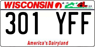 WI license plate 301YFF