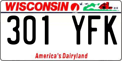 WI license plate 301YFK