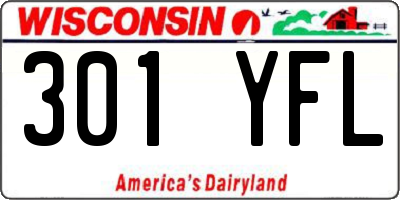 WI license plate 301YFL