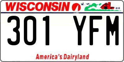 WI license plate 301YFM