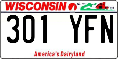 WI license plate 301YFN