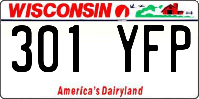 WI license plate 301YFP