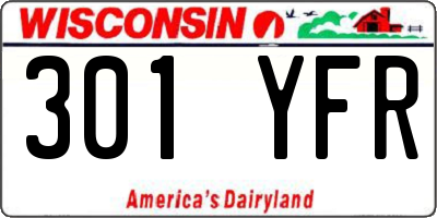 WI license plate 301YFR