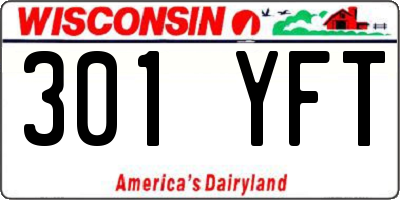 WI license plate 301YFT