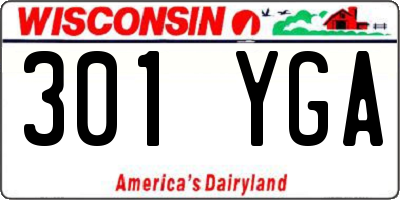 WI license plate 301YGA