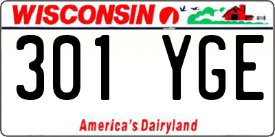 WI license plate 301YGE