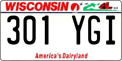 WI license plate 301YGI