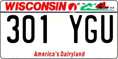WI license plate 301YGU